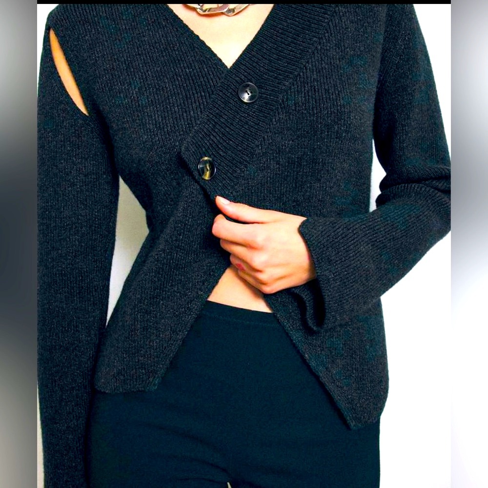 ZARA Cut Out WoolCashmere Blend Women's Jacket/Sweater - Size XL - NEW